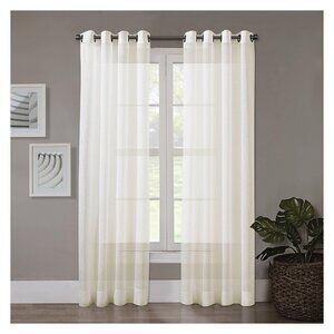 NEW Regal Home Grommet Top Sheer Single Curtain Panel Ivory Off White 50x95